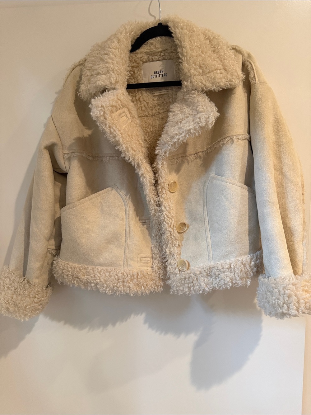 Urban Outfitters Cream Faux Shearling Jacket